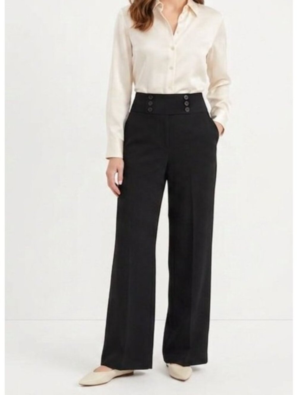 Ann Taylor LOFT Wool Blend Wide Leg Sailor Trousers - Size 6